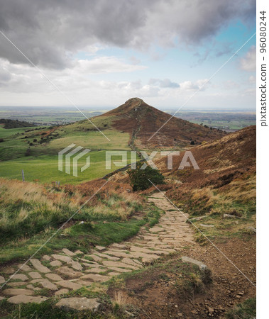 View from footpath of ascent to summit of Roseberry Topping, North York Moors View from footpath of ascent to summit of Roseberry Topping, North York Moors 96080244