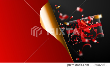 Black Friday sale banner with curled paper corner 96082019