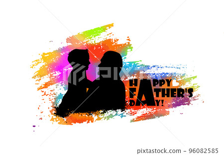 Father's Day. Silhouette of dad with son abstraction. Vector illustration Father's Day. Silhouette of dad with son abstraction. Vector illustration 96082585