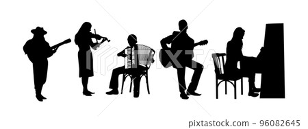 Silhouettes of musicians. Vector illustration 96082645