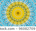 Abstract yellow and blue kaleidoscopic background. 96082709