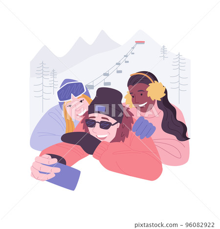 Winter park fun isolated cartoon vector illustrations. 96082922