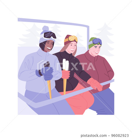 Ski lift isolated cartoon vector illustrations. 96082923