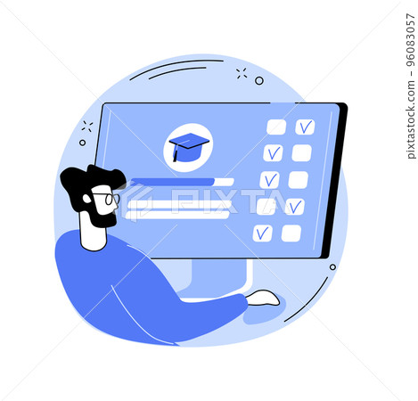 Online exam isolated cartoon vector illustrations. Online exam isolated cartoon vector illustrations. 96083057