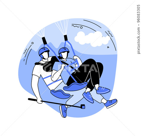 Paragliding isolated cartoon vector illustrations. 96083305