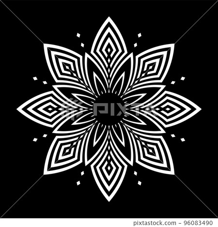 Abstract Decorative Radial Circle Floral Pattern. Abstract Decorative Radial Circle Floral Pattern. 96083490