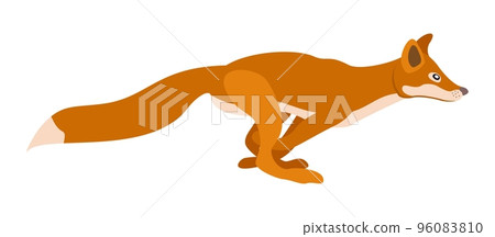 Running fox. Vector isolated illustration. Running fox. Vector isolated illustration. 96083810
