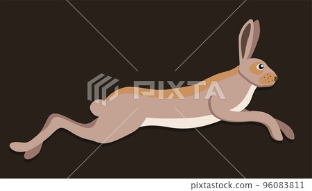 Running hare. Vector isolated illustration. Running hare. Vector isolated illustration. 96083811