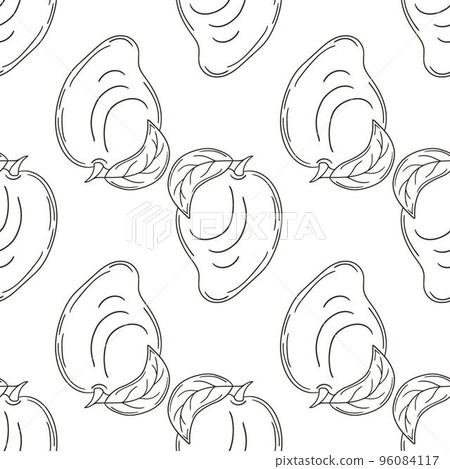 Coloring Seamless pattern with tropical fruits. Illustration in hand draw style 96084117