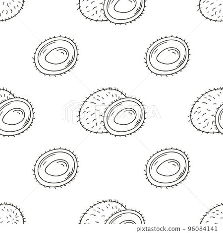 Coloring Seamless pattern with tropical fruits. Illustration in hand draw style Coloring Seamless pattern with tropical fruits. Illustration in hand draw style 96084141