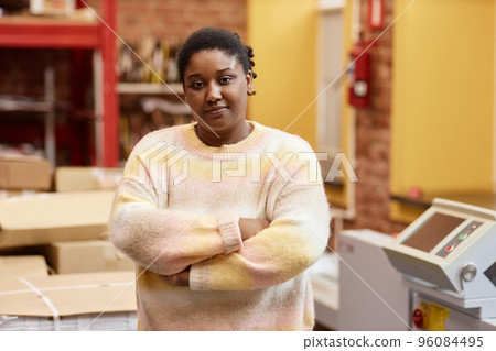 Portrait of Black Woman at Printshop 96084495
