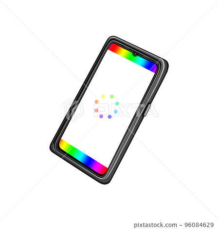 A black smartphone with a colorful loading screen A black smartphone with a colorful loading screen 96084629
