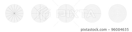 Circle diagrams divided on segments. Chart with concentric circles cutting on equal parts. Wheel of life or habits tracker template Circle diagrams divided on segments. Chart with concentric circles cutting on equal parts. Wheel of life or habits tracker template 96084635