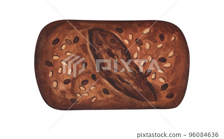 Watercolor freshly baked rye buns with sesame seeds isolated on a white background. Hand drawn illustration bread perfect fit food menu item, food drawing, concept for a bakery or cafe Watercolor freshly baked rye buns with sesame seeds isolated on a white background. Hand drawn illustration bread perfect fit food menu item, food drawing, concept for a bakery or cafe 96084636