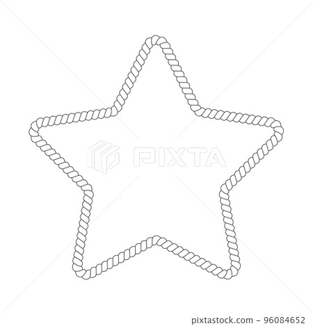 Star shaped rope framefor photo or picture in retro yacht style. Nautical design element for print and decoration isolated on white background. Maritime theme border 96084652