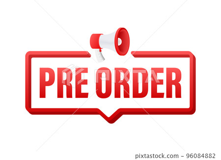 Pre order label. banner icon. Vector stock illustration. 96084882