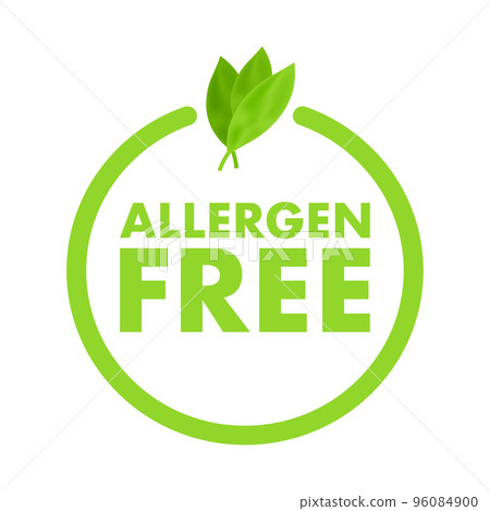 Allergen free stamp. allergen free round ribbon label. Vector stock illustration. Allergen free stamp. allergen free round ribbon label. Vector stock illustration. 96084900