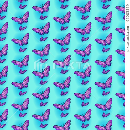 Seamless moth ornament, bright colors, punchy forms vector Seamless moth ornament, bright colors, punchy forms vector 96085339