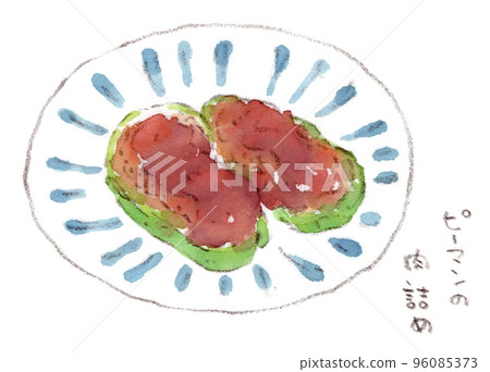 Cooking illustration, watercolor painting of stuffed peppers Cooking illustration, watercolor painting of stuffed peppers 96085373
