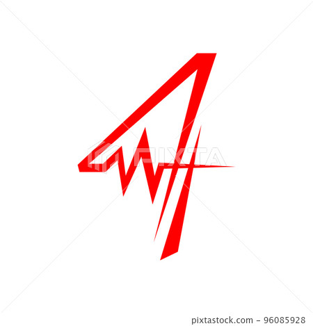 sporty number four 4 logo combined with Heartbeat vector design illustration sporty number four 4 logo combined with Heartbeat vector design illustration 96085928