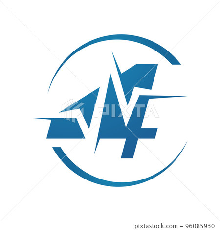 sporty number four 4 logo combined with Heartbeat vector design illustration sporty number four 4 logo combined with Heartbeat vector design illustration 96085930