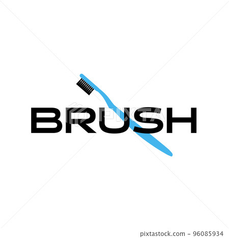 Toothbrush Lettering Typography logo design vector illustration Toothbrush Lettering Typography logo design vector illustration 96085934