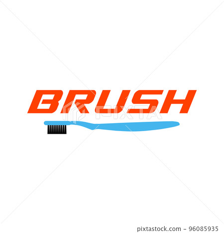 Toothbrush Lettering Typography logo design vector illustration Toothbrush Lettering Typography logo design vector illustration 96085935