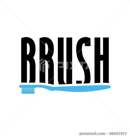 Toothbrush Lettering Typography logo design vector illustration Toothbrush Lettering Typography logo design vector illustration 96085937
