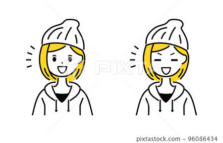 一個年輕的女人帶著微笑 96086434