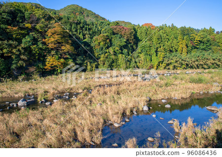 Watarase River Scenery near the former Funato site Autumn season Watarase River Scenery near the former Funato site Autumn season 96086436