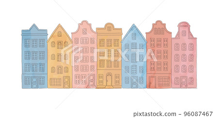 Line and color amsterdam cityscape 96087467