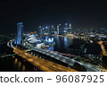 Singapore May 22nd 2022 - Cityscape of the Singapore financial business district at night 96087925