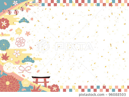 Cute Japanese style New Year's background 96088503