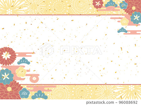 可愛的日式新年背景 可愛的日式新年背景 96088692