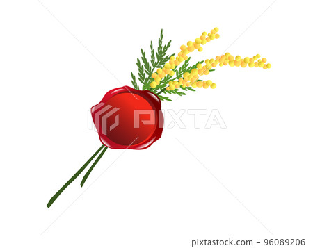 用紅色封條封住的含羞草插圖 用紅色封條封住的含羞草插圖 96089206