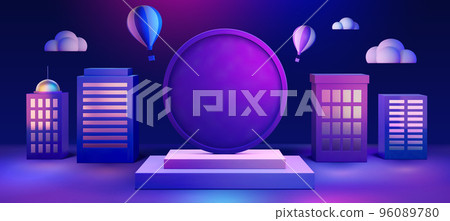 3D Purple city scene background 3D Purple city scene background 96089780
