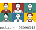 Multiple people facing the front 02 | Illustration material 96090348