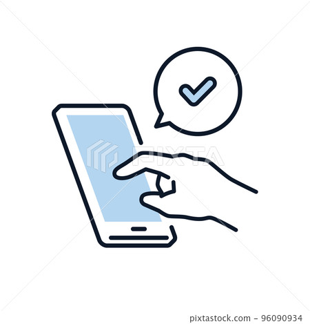操作智能手機的簡單圖標素材 96090934