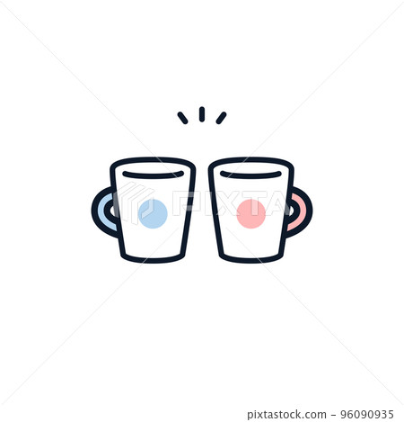 雙馬克杯簡單圖標素材 雙馬克杯簡單圖標素材 96090935