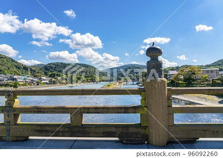 [Kyoto Prefecture] The Uji River flows through nature as seen from Uji Bridge 96092260