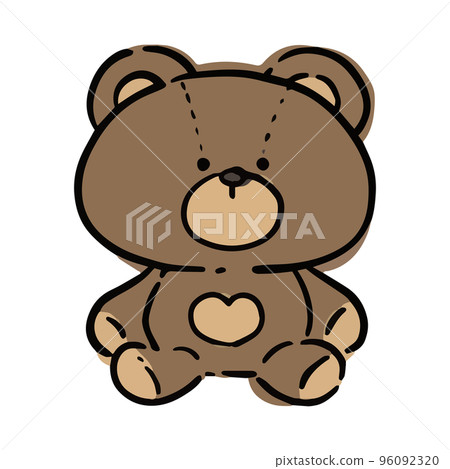 Heart mark teddy bear illustration vector material Heart mark teddy bear illustration vector material 96092320