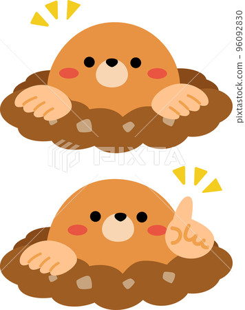 cute mole pointing pose cute mole pointing pose 96092830