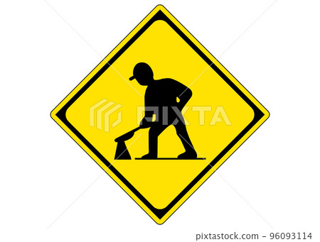 Road sign, road construction, warning sign, sign illustration, pictogram Road sign, road construction, warning sign, sign illustration, pictogram 96093114