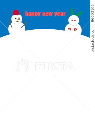 新年快樂雪人雪兔 新年快樂雪人雪兔 96093166