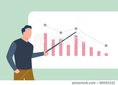 Business conference, public speech or whiteboard corporate meeting with financial report. Speaker or lecturer making presentation in front of audience. Business conference, public speech or whiteboard corporate meeting with financial report. Speaker or lecturer making presentation in front of audience. 96093282