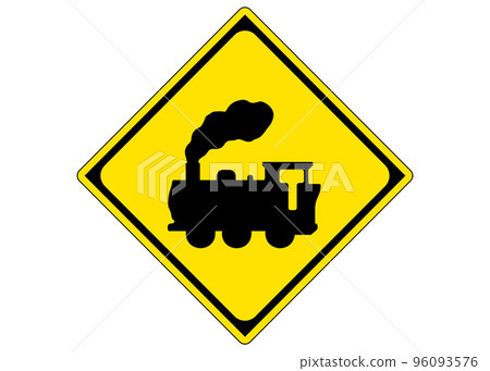 Road sign Locomotive crossing warning sign Sign Illustration Pictogram 96093576