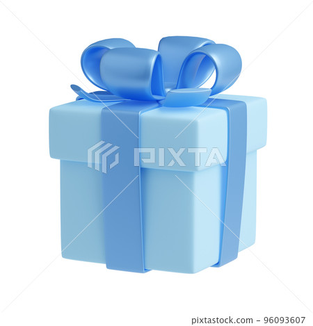 3D render blue gift box with ribbon, male package 3D render blue gift box with ribbon, male package 96093607