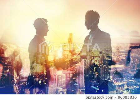 Handshake of two businessperson in office concept of partnership and teamwork 96093830