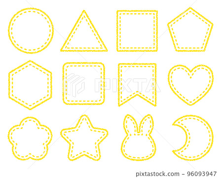 Crayon material Frame set of various shapes Crayon material Frame set of various shapes 96093947