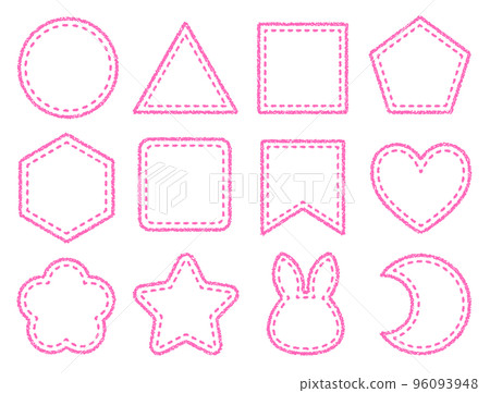 Crayon material Frame set of various shapes Crayon material Frame set of various shapes 96093948